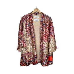 Zara Women's Paisley Kimono - Red and Cream